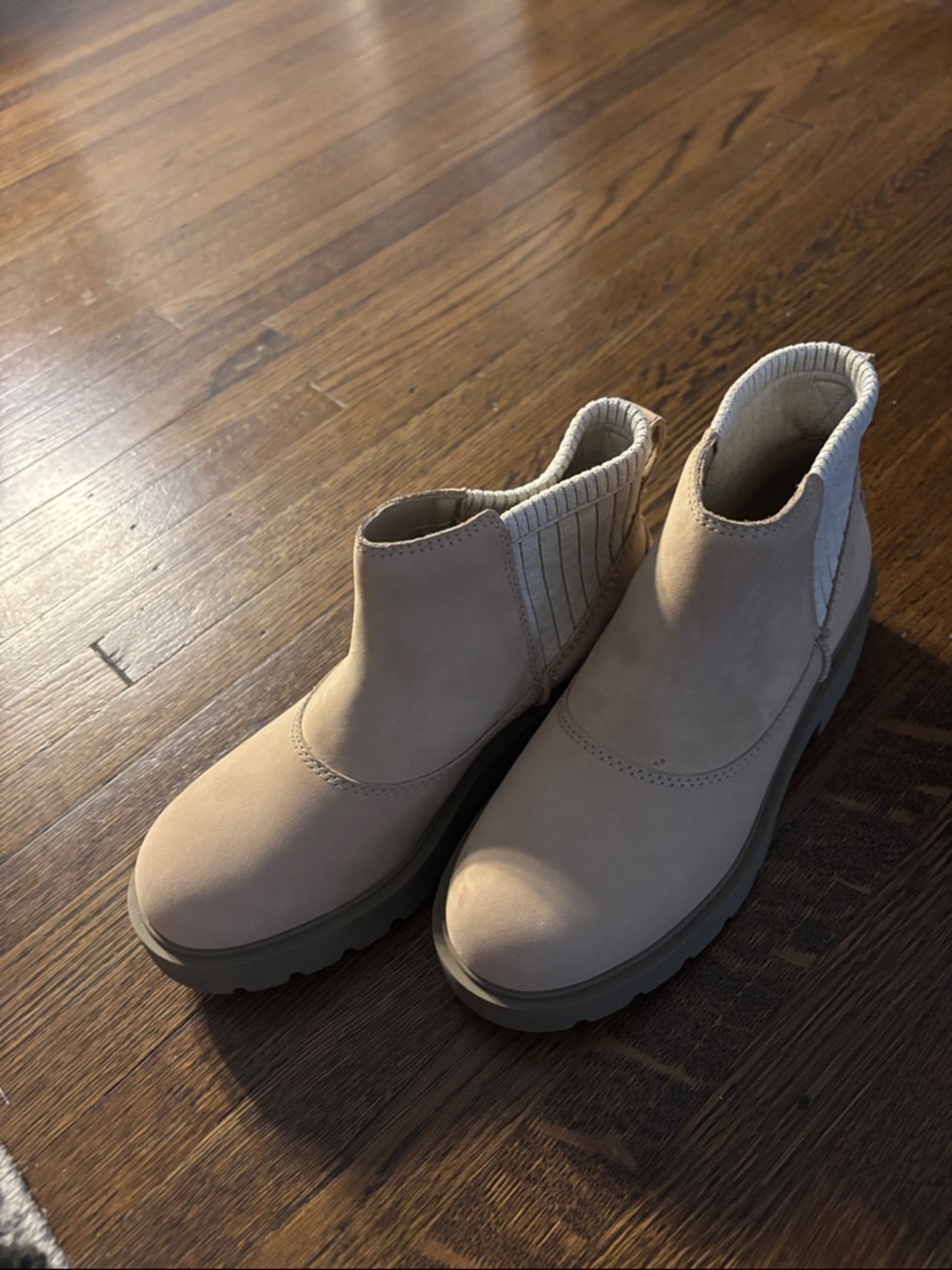 UGG Beige Chelsea Ankle Booties